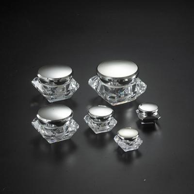 China 5ml 10ml 15ml 30ml 50ml  diamond acrylic cosmetic jar for sale