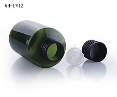 China 50ml 100ml 150ml 200ml cosmetic green oil bottle,plastic cosmetic oil bottle with aluminum cap for sale