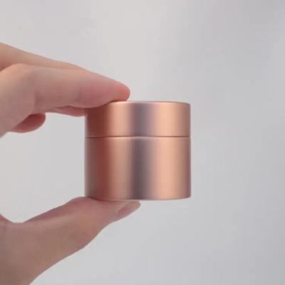 China Luxury Rose Gold Empty Metal Aluminum Cosmetic Packaging Jar Container With Lid For Nail Gel 5g for sale