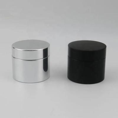 China Empty 50g Black and Silver Color  Aluminum UV Gel Nail Cosmetic Packaging Container Jars for sale