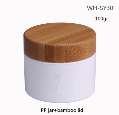 China 100ml Eco Friendly Skincare Packaging Bamboo Packaging Cosmetic Cream Lotion Jar Container for sale