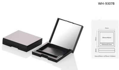 China empty square cosmetic packaging sugar box face makeup powder blusher box with mirror for sale