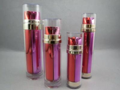 China Cosmetic Dual chamber plastic bottle double tube lotion pump bottle for skincare for sale