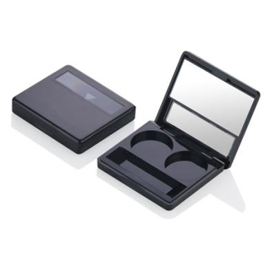 China latest empty plastic makeup cosmetic eyeshadow box with  two compartments for sale