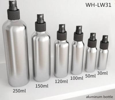 China 30ml 50ml 100ml 120ml  150ml 150ml 250ml Cosmetic aluminium refill perfume atomizer spray bottle for sale