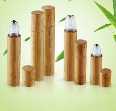 China China made cosmetic packaging bamboo  roll on bottle perfume 5ml 10ml 15ml with window for sale