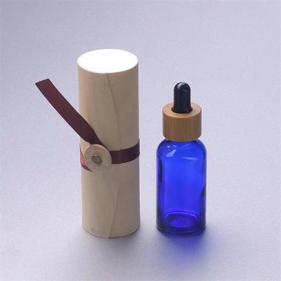 China 50ml  glass dropper bottles with wooden bamboo plastic cap for sale