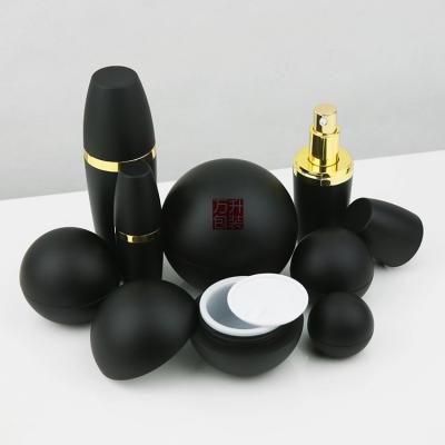 China 100ml 100gs matt black  ball shape sphere cosmetic plastic cream jar for men's skin care bottle packaging for sale