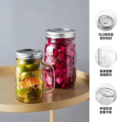 China Empty Honey pickle jam caviar hexagon glass bottle food bottle with metal lids 500ml 1000ml 850ml for sale