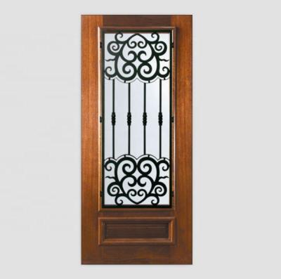 China American House Iron Door Pre Hung Solid Wood Simple Design for sale