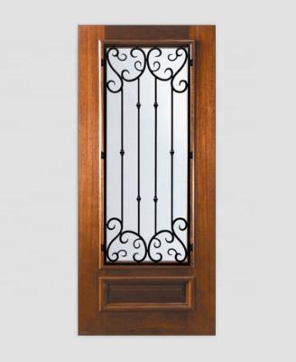 China Pre Hung Exterior American Steel Wooden House Doors With Iron Works for sale