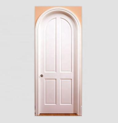 China White Modern Room Doors Interior Doors Round Lid Stain Decoration Solid Color Wood Internal Doors for sale