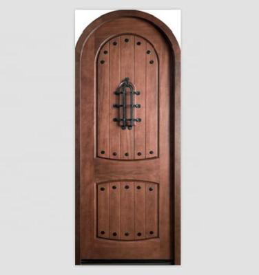 China Decoration Radius Top Doors With Iron Grill Exterior Round Lid Doors With Speakeasy for sale