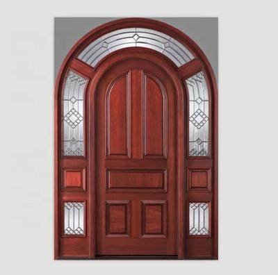 China Pre Hung Solid Cherry Wood Front Entry Security Doors for sale