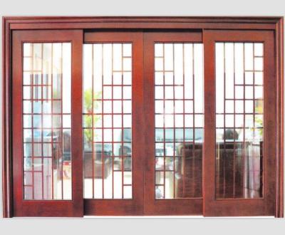 China Decoration Solid Wood Glass Sliding Patio French Doors for sale