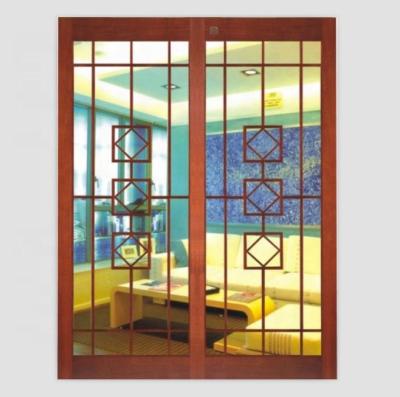 China Decoration Simple Wood Glass Sliding Door Price for sale