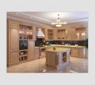 China 2021 Latest Solid Wood Design Announced Natural Maple Solid Wood Kitchen Furniture China for sale