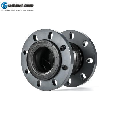 China NR Songjiang DN65 Double Joint Rubber Flexible Flange Reducer Rubber Sphere Connector Rubber Gasket for sale