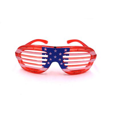 China Creative July 4th Party Props Red American Flag LED Glasses Shutter For American Independence Day Independence Day Party Supplies for sale