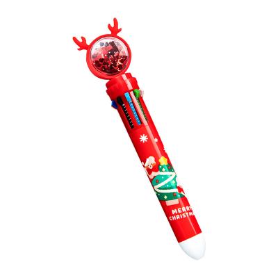 China office & Color Pen Student Stationery Handheld Pen Cartoon Cute Multi Color Tip School Pen Christmas 10 for sale