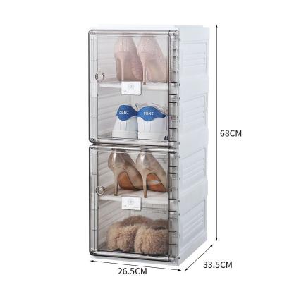 China (Size) Adjustable Custom Clear Plastic Basket Tray Box Shoes Storage For Home Household Shoes Racks Cabinet Shoes Stor for sale