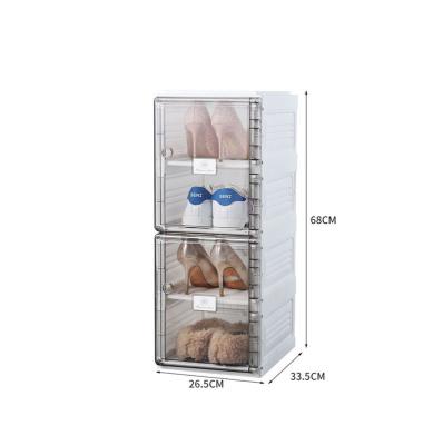 China Open Side Adjustable Giant Stackable Wholesale Storage Box Magnetic Transparent Plastic Shoes (Size) Storage Box for sale