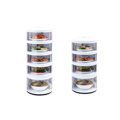 China Custom Logo Viable Transparent Insects Protection Multilayer Dust Proof Food Table Heat Insulation Stackable Plastic Box for sale