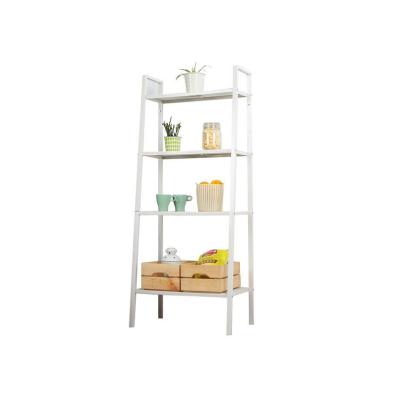 China (Height)Adjustable Shelf Floor To Floor Bedroom Iron Storage Shelf Balcony Kitchen Shelf Multi Floor Living Room Ladder for sale