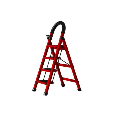 China Folding ladders thickened non-folding tube steel slip 5 step ladder household mobile portable folding ladder for sale