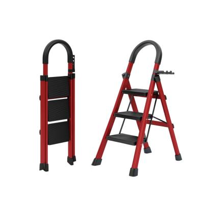 China Folding Ladders Manufacturer Supply 4 Steps Steel Household Folding Home Ladder for sale