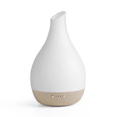 China Car 180ml Bamboo/Beech Wood Mist Maker Air Humidifier Machine Essential Oil Ceramic Aroma Diffuser Ultrasonic for sale