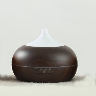 China Household Ultrasonic Led Wooden Humidifier Diffuser Essential Oil Aroma Grain Aromatherapy Aroma Diffuser for sale