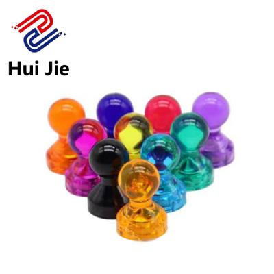 China Industrial Magnet OEM Strong Magnetic Thumbtack Push Magnetic Pin Neodymium Round Plastic Push Pin Magnet For Whiteboard Office Magnet for sale