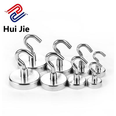 China Industrial Magnet Wholesale Custom Size Hooks Magnetic Hooks Powerful Heavy Duty Neodymium Magnet Hanger Strong Magnet Key Hooks for sale