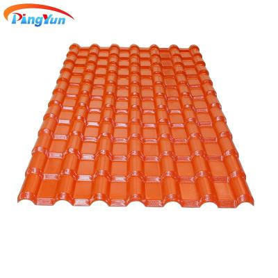 China Corrosion Resistance Spanish Style ASA Synthetic Resin Roof Tile PVC Roof Sheet for sale