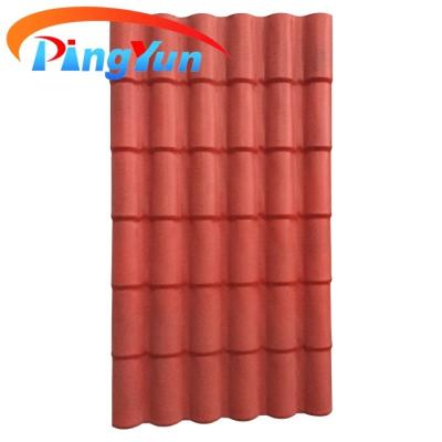 China Heat resistance traditional pvc techos/Roma asa pvc plastic roof tile for residential house for sale