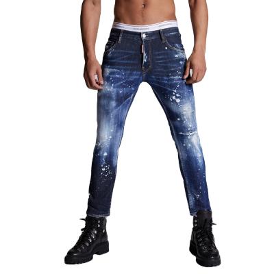 China Men Breathable Distressed Skinny Jeans Plus Size Tied Jeans For Men Regular Jeans Fit for sale