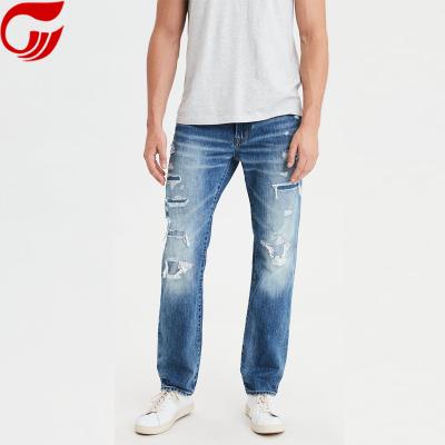 China Blue men's breathable jeans and straight jeans for new style jeans for sale