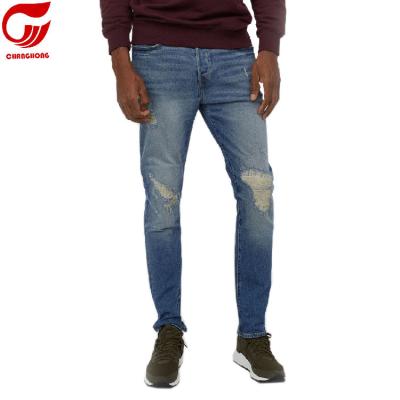 China Brand Men Damaged Breathable Jeans Pattern Back Pocket for sale