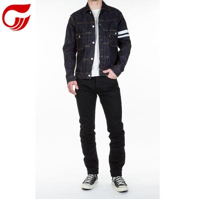 China Dark Gray Sustainable New Style Men's Skinny Jeans Jackets for sale