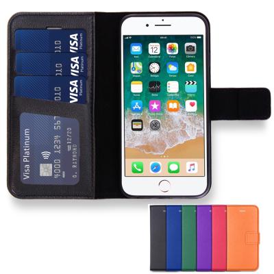 China Custom Anti-Fall Universal PU Leather Flip Cover Case Card Holder Full Protective Shell for sale