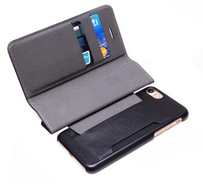 China Custom Multi Card Holder Anti-fall Leather Flip Cover Case For Apple Iphone Samsung Huawei Oppo for sale