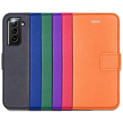 China PU Leather Flip Cover Case Card Slot Anti-fall Full Protection For Samsung S21 5G for sale