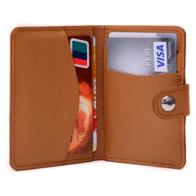 China Slim Genuine Leather Vintage ID Name Card Holder Passport Bag Wallet Case Custom Design for sale