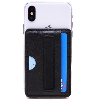 China 3M Sticker Slim Elastic Credit Card ID Holder Leather Wallet For iPhone 12 for sale