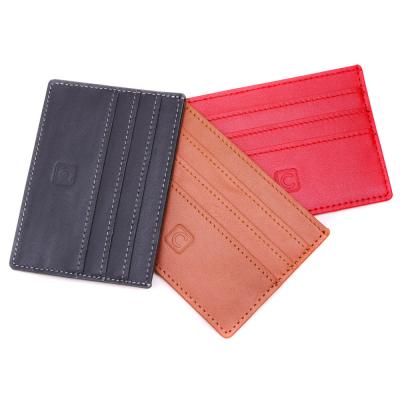 China Minimalist Leather Wallets for Men and Women RFID Front Pocket Leather Card Holder Wallet for sale