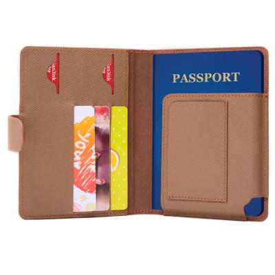 China Vintage RFID Blocking Anti Theft Wallet Card Holder Travel Passport Bag Genuine Leather Cover for sale