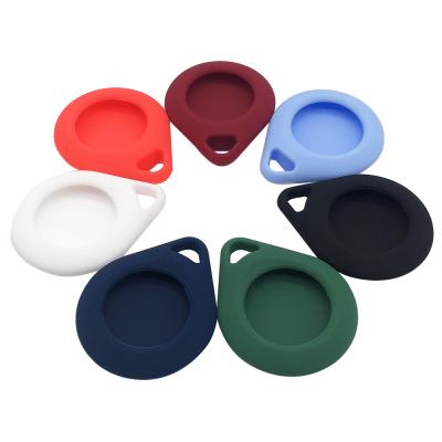 China Anti-drop Silicone Rubber Case Anti Lost Cover Protective Bag For Airtag Tracker Holder Keychain for sale