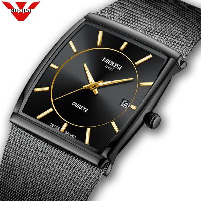 China NIBOSI 2020 Date Automatic Mens Watches 2020 Top Brand Square Quartz Watch Luxury Blue Men Waterproof Gold Male Wristwatch Relogio Masculino for sale