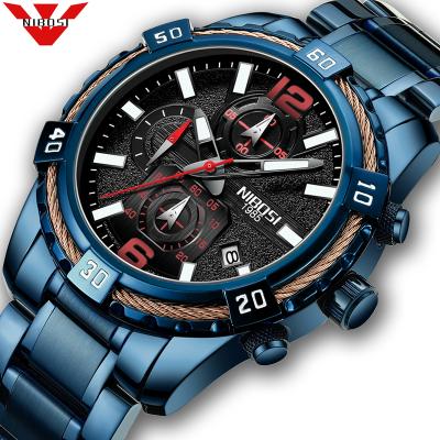 China Top Brand Chronograph Quartz Mens Watches Automatic Date NIBOSI Sports Mens Luxury Watch Military Waterproof Male Relogio Masculino 2335 for sale